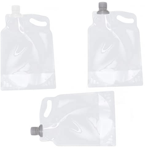 Toddmomy Lot De 3 Poches à Eau Pliables 2l En Matériau Solide, Étanches Bouchon Vissé, Pour Randonnée, Camping Et Activités Extérieures