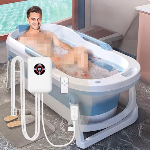 Weyot Portable Bath Water Heater, 30-43°C Constant Temperature Control, Multiple Safety Featuresl, for Home Folding Bathtub Small Pool OutdoorWhite,22x14.8x7.5cm