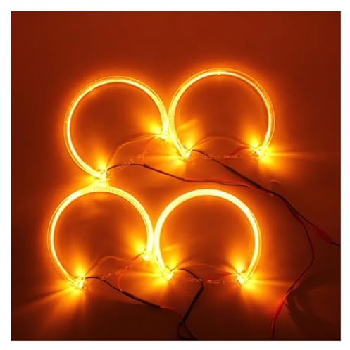 Faros Angel Eyes para coche Para BMW E46 E39 E38 E36 SMD LED Angel Eyes Proyector Faro Ojo 4 * 131mm Anillos Kit halo para faross(Yellow)