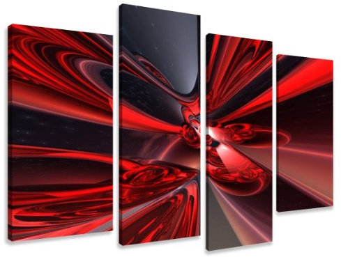 Visario Bild auf Leinwand Phantasie 130 x 80 cm 4 Teile Modell-Nr. XXL 6137 Bilder fertig gerahmt auf echtem Holzrahmen.