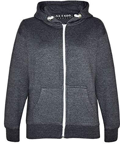 A2Z 4 Kids Plain Full Zip Hoodie for Girls & Boys Long Sleeve School Sweatshirt Jacket Ages 5–13 Years
