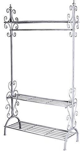 Standgarderobe Altweiss Garderobe Shabby Chic Flurgarderobe 184 cm Kleiderständer usm032 Palazzo Exclusiv
