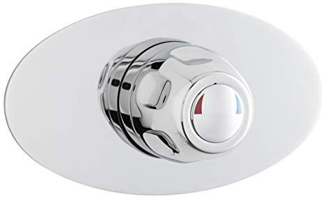 Nuie VSQ3 Commercial ǀ Modern Bathroom Concealed Sequential Thermostatic Shower Valve with Round Handle, 110mm x 200mm, Chrome