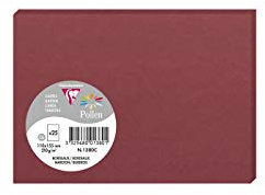 Clairefontaine 1380C Packung mit 25 Karten Pollen in Format C6, 110 x 155mm, 210g, bordeaux