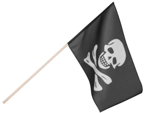 Boland 74163 – Bandera pirata 45 x 30 cm con barra, negro/blanco
