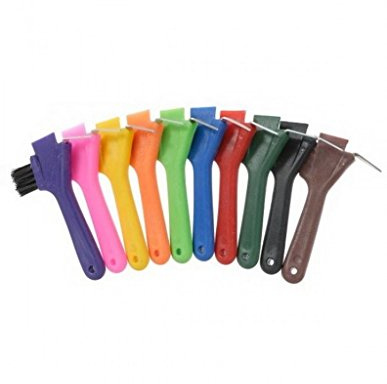Tough-1 Hoof Pick Brush w/Scraper - 6 Pack - Assorted