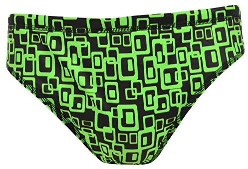 MARU Printed Stretch Waist Black/Green Mens Groove Pacer Brief MS4564