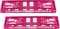 Satz (2 Stück) Kennzeichenhalter - PINK - MIT INDIVIDUELLEM WUNSCHTEXT! - PREMIUMQUALITÄT! - Werbung Text Spruch Beschriftung personalisiert
