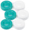SPORTS WORLD VISION Green & White Contact Lens Cases, Flat Screw Top Contact Lenses Case Box, Portable Travel Contact Lens Solution Holder, L & R Marked on Lenses Solution Case Top - 3 & 10Pcs