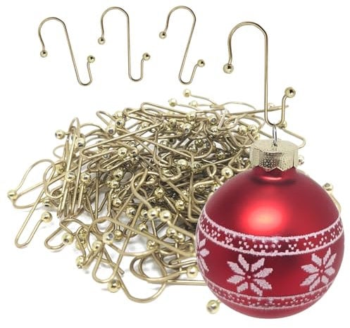 com-four® 100 ganci premium per decorazioni per albero di Natale – robusti ganci doppi per decorazioni per albero di Natale – perfetti per pendenti decorativi