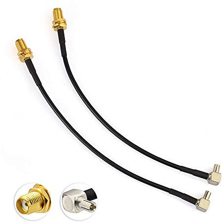 Eightwood Câble RG174 Antenne 4G LTE Rallonge Adaptateur SMA à TS9 À Angle Droit Fiche Pigtail Câble 15 cm 2 pièces pour Netgear AC785 Hsdpa Huawei 2G 3G 4G LTE Antenne UMTS Mobile À Haut Débit