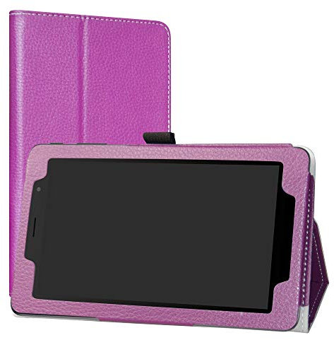 Alcatel 1T 7 inch hülle,LiuShan Folding PU Leder Tasche Hülle Case mit Ständer für 7 Alcatel 1T 7 inch 8068 / ALCATEL 1T7 9309X 2021(Not fit Alcatel 1T 8082 10inch) Android Tablet,Violett