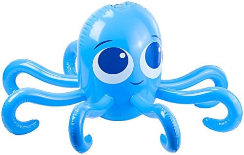Playtastic Badespielzeug: Aufblasbarer Oktopus mit integriertem Wassersprinkler für Kinder (Wasserspielzeug Pool, Wassersprinkler Kinder Garten, Gartenschlauch)