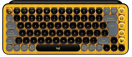 Logitech POP Keys Mechanical Wireless Keyboard with Customisable Emoji Keys, Durable Compact Design, Bluetooth or USB Connectivity, Multi-Device, OS Compatible - Blast
