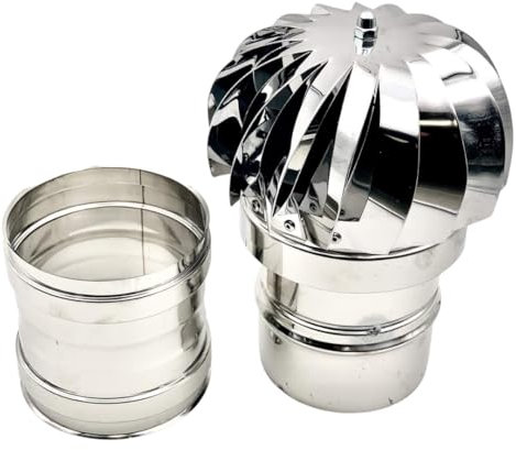 EINSIDE Comignolo girevole attacco femmina, Cappello eolico per camini in acciaio inox AISI 304, ø 120 mm