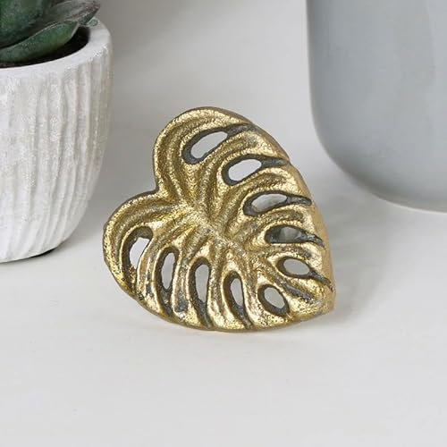 Melody Maison Gold Monstera Leaf Drawer Knob - 5.2cm x 6cm
