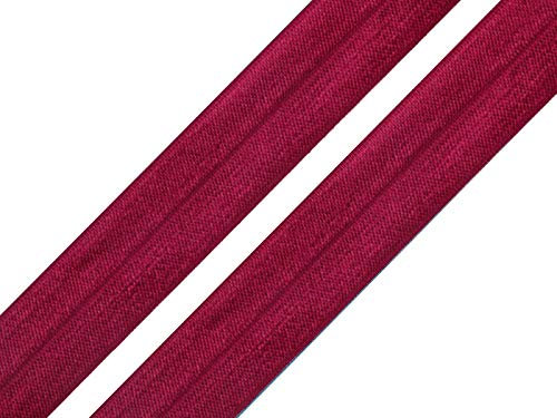 maDDma 1m Falzgummi 20mm Faltgummi elastisches Einfassband Schrägband Saumband Farbwahl, Farbe:rubinrot