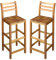 Wakects Holz Hocker Barhocker 2er Set Esszimmerstühle Bistrohocker mit Lehne und Fußstütze,Tresenhocker Barstuhl Massivholz Akazie 42 x 36 x 110 cm