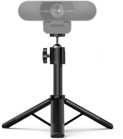 EMEET Treppiede – TD303 Tripod per webcam EMEET, treppiedi retrattili, 14,5 cm – 31,8 cm, con vite da 1/4, per webcam, fotocamera