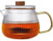 Tetera de vidrio resistente al calor Olla de vidrio filtro de té manija hervidor café jarra té Set para infusiones