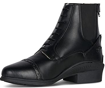 HORZE Kilkenny Lux Stivali Invernali Jodhpur con Dettaglio Stile Brogue da Donna, Black, 39