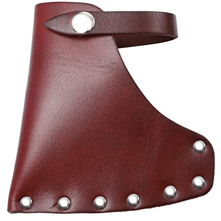 Angoily Cowhide Protector for Chopping Axe Viking Axe Blade Heavy Duty Head Portable Protective Sleeve