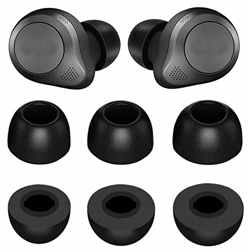IiEXCEL Ohrstöpsel in Memory-Form, für Elite 85T, S/M/L, 3 Größen, reduziert Lärm, passend in Hülle, Premium-Gel, kompatibel mit Jabra Elite 85t, S/M/L, Schwarz, 3 Paar