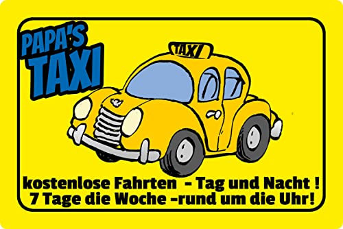 Metall Schild 20x30cm Papa´s Taxi kostenlose Fahrten Papa Sprüche Blechschild