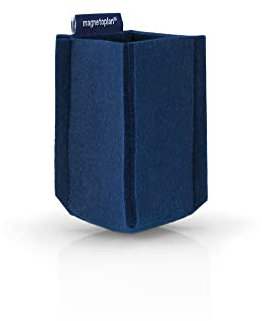 magnetoplan magnetoTray ecoAware, Blau | Magnetischer Schreibtisch Organizer aus 100% rPET-Filz | BxHxT 60x100x60 mm | Stiftehalter für Bürobedarf | Blaue Stiftebox | recycelte PET-Flaschen