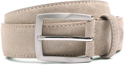 Suitable Wildleder Gürtel Weiß-Beige - Grösse 95 - Herren - Bekleidung - - Wildleder -