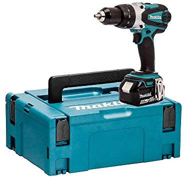 Makita DHP45T1J Perceuse visseuse à percussion 18 V Li-Ion Ø 13 mm + 1x5 Ah + MAKPAC