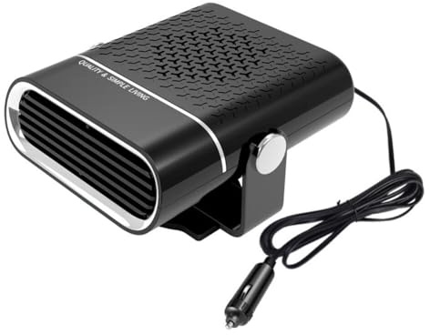 Uposao Chauffage De Voiture Portable 2 en 1, 12V 500W Dégivreur De | Pare-Brise De Voiture Ventilateur De Refroidissement avec Prise Allume-Cigare, Faible Bruit, Chauffage à Jeun