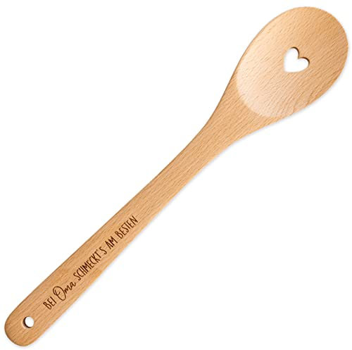 Papierdrachen Kochlöffel aus Holz mit Herz zum Muttertag - mit Gravur Bei Oma schmeckt´s am Besten - außergewöhnliches Muttertagsgeschenk -