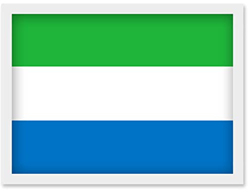 Artery8 Sierra Leone National Flag Patriotic Vexillology World Flags Country Region Poster Artwork Framed Wall Art Print A4