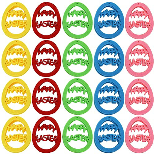 Theaque 20 Stück exquisite eiförmige Oster-Türdekoration, Filz, Osterdekoration, Festival-Türdekoration