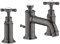 hansgrohe AXOR MONTREUX 3-Loch Waschtischarmatur 30, Zugstangen-Ablaufgarnitur, Ausladung 142mm, Farbe: Brushed Black Chrome