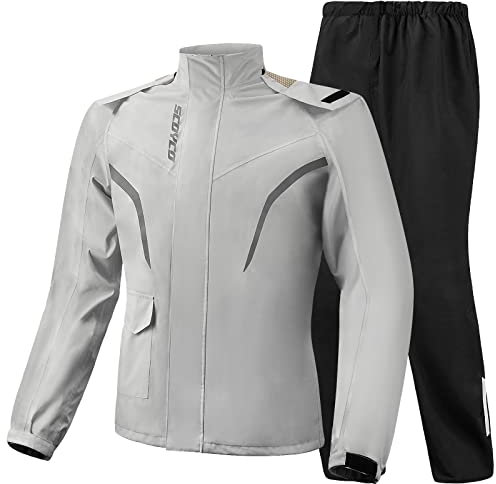 Scoyco Motorrad-Regen-Anzug Reflektierende Arbeits-Regen-Jacke und Hose Herren Damen Alle Sport Bauernhof Fischen Motorradfahren