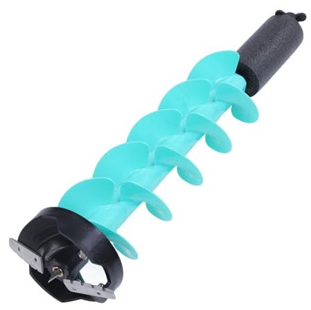 Eisfischen-Schlangenbohrer, Eisfischen-Elektrobohrer, Schwimmender Schneckenbohrer mit 2 Klingen, Universaladapter, 28 Zoll Länge, 6 Zoll Drehdurchmesser, mit Ortungsgerät