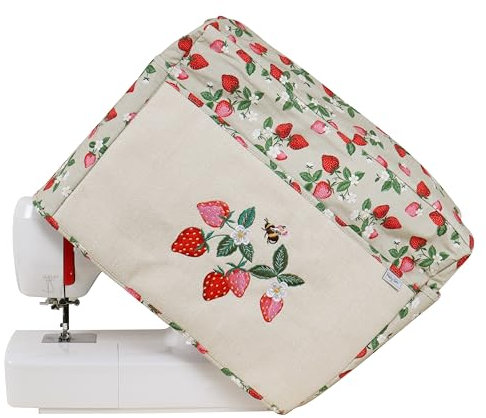 Hobby Gift MRSMCƢ Exclusive Sewing & Embroidery Cover with Pockets, Dust, for Most Standard Machines Singer Brother, Strawberries
