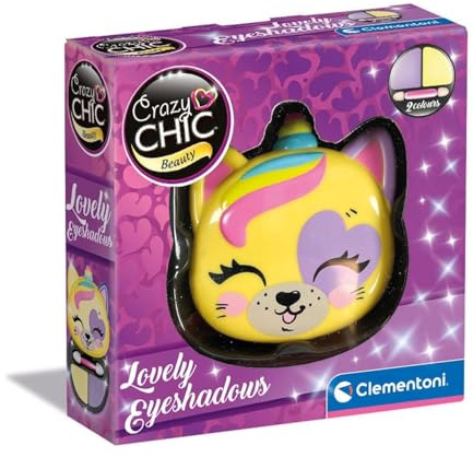 Clementoni Crazy Chic – Lovely Eyeshadows Einhorn, Schminke für Kinder ab 6 Jahren, tragbare Kosmetiktasche mit wasserabwaschbaren Lidschatten und Applikator, Sammlergeschenk, 18819