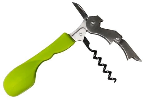 Capabunga Silicone Corkscrew Wine Opener - Green Ergonomic Cork Screw Wine Bottle Opener, Manual Wine Openers to Displace Less Cork, Wine Key for Bartenders and Home, Wine Accessories for Wine Lovers