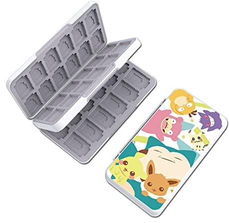 PERFECTSIGHT 48 Switch Game Card Case for Nintendo Switch 2 & OLED & Lite, Cute 48 Game Holder Cartridge Case for Game Cards and SD Cards, Kawaii Portable Compact Storage Case Box, Poke