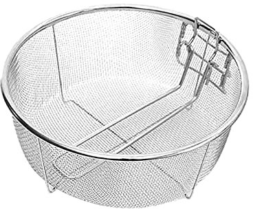 Colador para freír, espumadera de aceite, cesta cuadrada para freír, cesta para patatas fritas de acero inoxidable, cesta portátil para pollo frito con asa, rejilla para freír (color: 20x20cm) (23x2