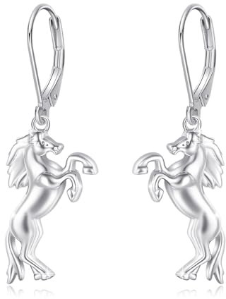 Pferde-Ohrringe für Mädchen, 925er-Sterlingsilber, Pferde-Anhänger-Ohrringe, Tier-Ohrringe, Tier-Pferd-Schmuck, Geschenke für Frauen und Mädchen