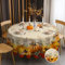 Weihnachten Tischdecke Outdoor Tischdecke Rechteckig Abwaschbar Gartentischdecke Tischdecken Fleckschutz Wasserdicht Tischtuch für Küche, Garten, Partys und Abendessen (Herbst, Rund 150cm)