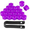 ZSDFC 20 Stück Radschrauben Kappen für Infiniti FX35 Q50 Q30 ESQ, Radmutter HexagonvDiebstahlschutz Schützen Deckel mit Ausbauwerkzeug, Radbolzen Anti Staub Diebstahlkappen,Purple-17mm