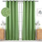 Viste tu hogar Pack 2 Cortinas Jacquard con Estampado de Hojas, Decoración Premium, Ideal para Salón de Otoño e Invierno, 150x260cm, Color Verde