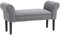 HOMCOM Bettbank, Polsterbank, Sitzbank, Flurbank für Schlafzimmer, bis 130 kg Belastbar, Segelstoff, Dunkelgrau, 102 x 36 x 51 cm
