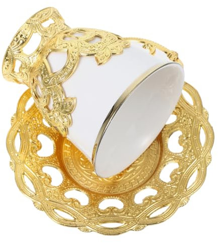 OKUMEYR Ensemble De Tasses À Café Turques Vintage Café Doré Tasses Et Soucoupes De 80 Ml - Design Sophistiqué Ensemble Élégant De Tasses À Thé Et À Expresso