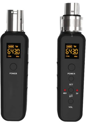 Jrifedptry Uhf Wireless Microphone Converter Xlr Transmitter Receiver for Microphone Guitar Transmitter Receiver Adapter Easy Install Easy to Use 640-690Mhz